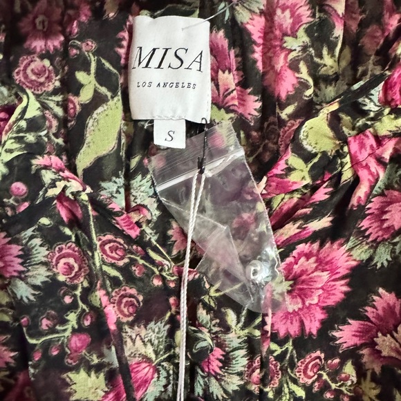 Misa Los Angeles Pink and Green Floral Dress - Picture 1 of 2